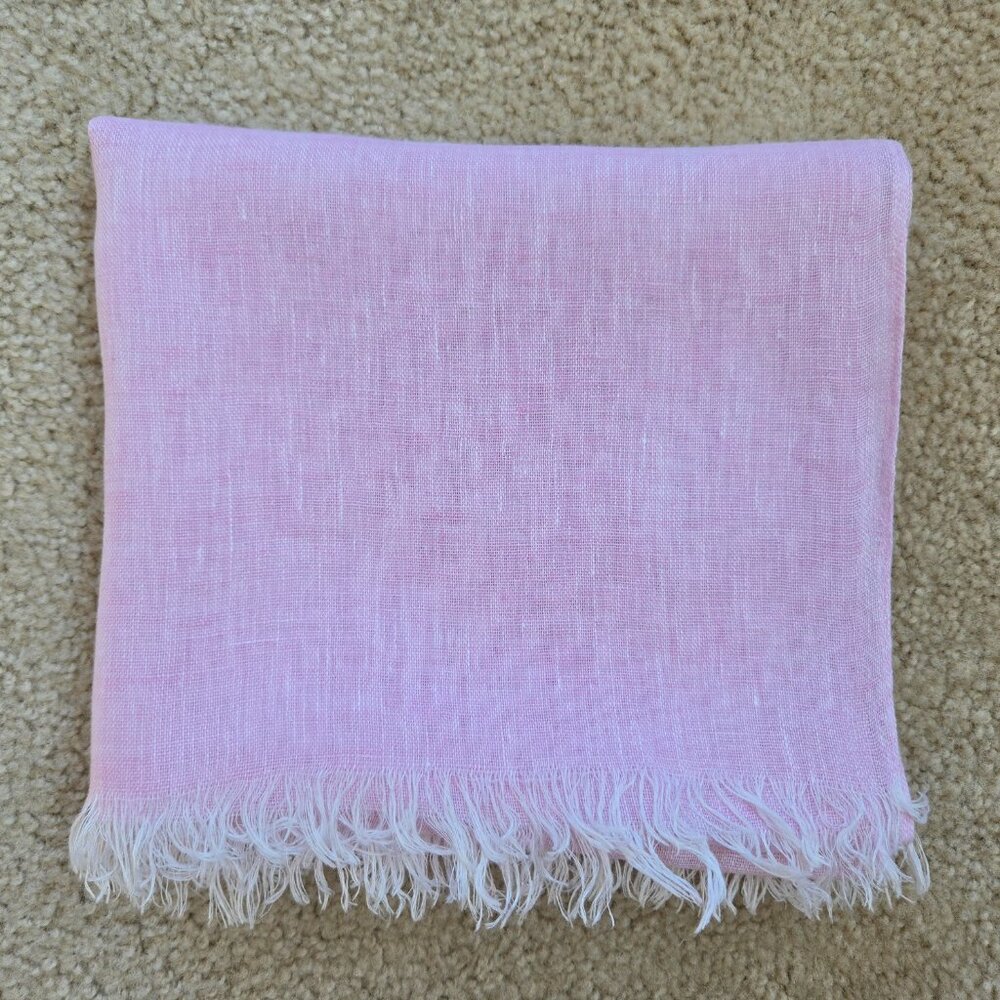 Puro Lino Pink Linen Scarf Italy - Picture 8 of 8